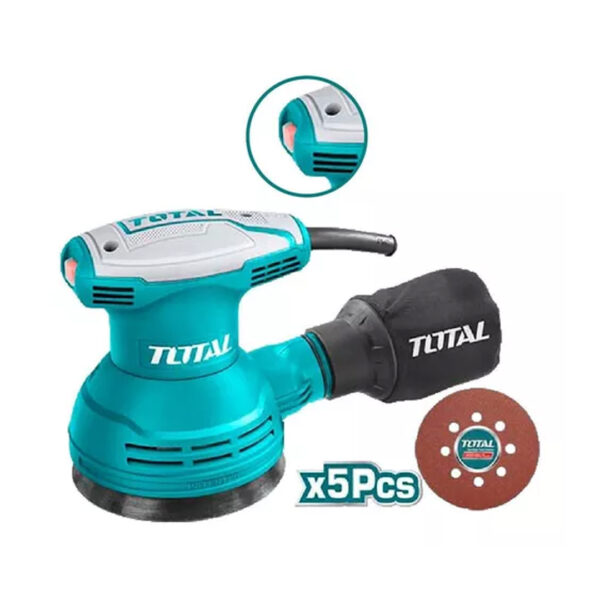 Lijadora roto orbital Total 320w 125mm + Lijas Tf2031256 Color Turquesa Frecuencia 50 Hz/60 Hz - Imagen 2