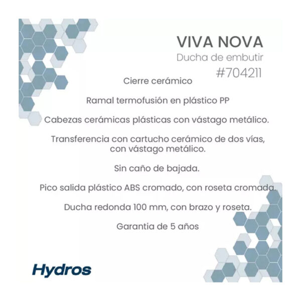 Griferia Ducha Con Transferencia Para El Baño Hydros Nova - Imagen 3