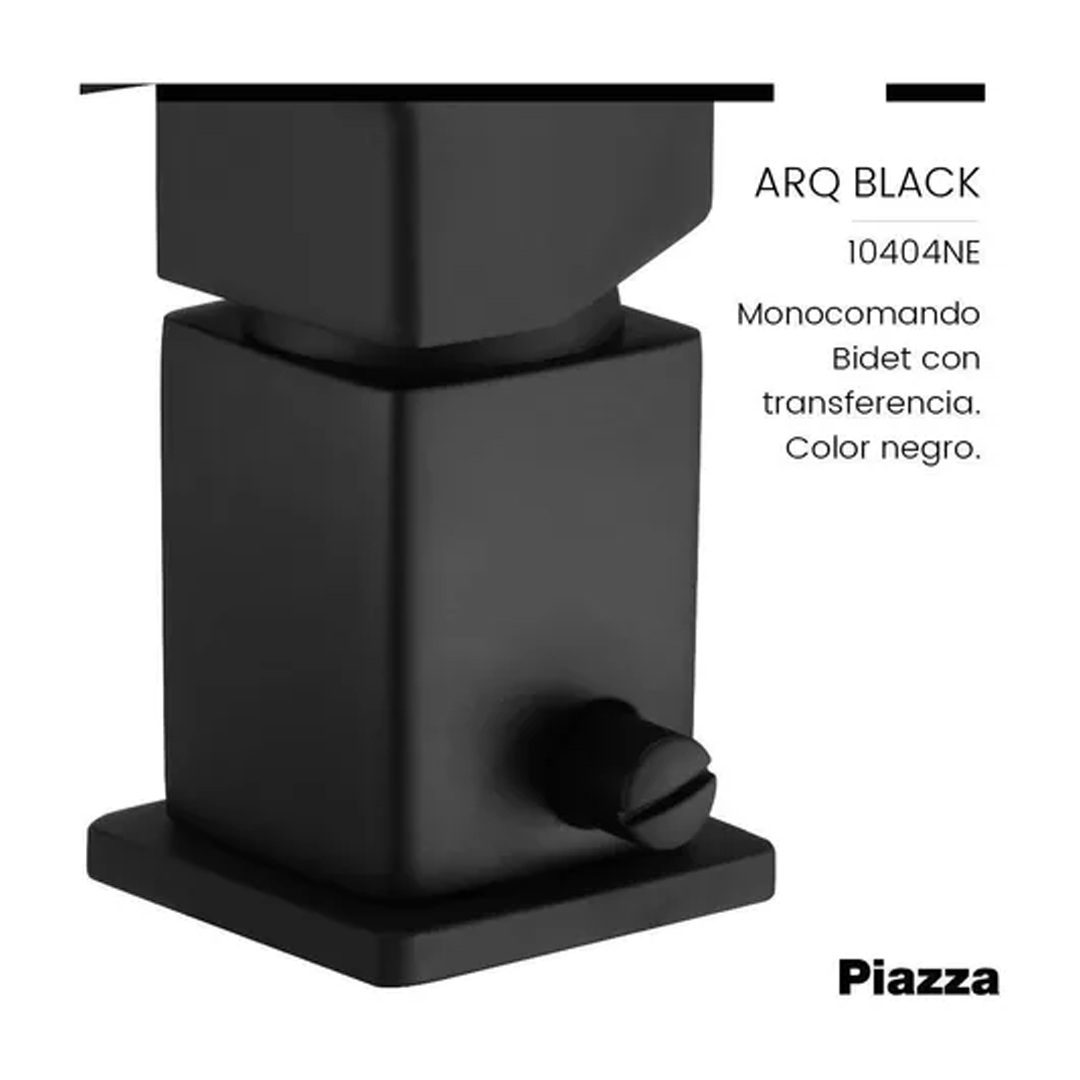 Grifería Bidet Monocom Baño Piazza Arq Negro Canilla Transfe - Imagen 5