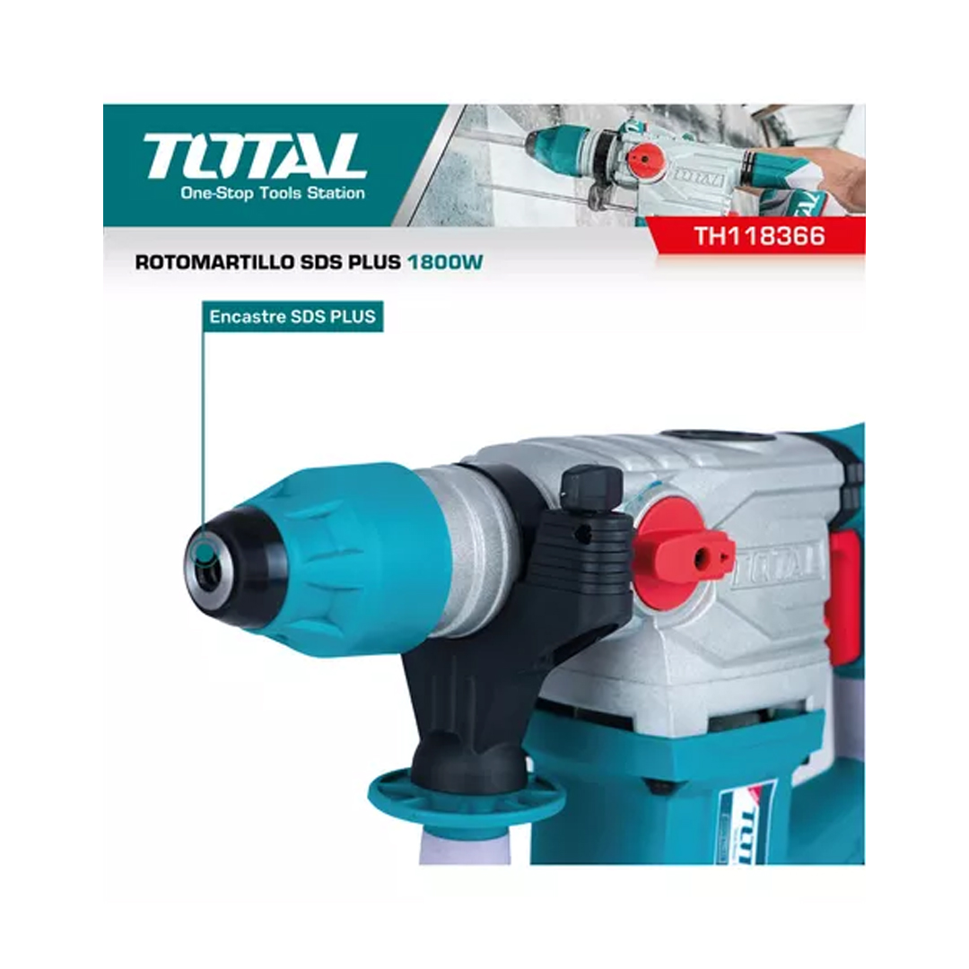 Rotomartillo 1800w Total Sds Plus 7.0j Color Turquesa Frecuencia 50 Hz/60 Hz - Imagen 6
