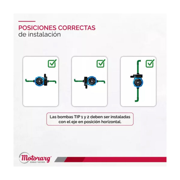 Bomba Presurizadora Motorarg - Tip1 120 Watts - Imagen 3