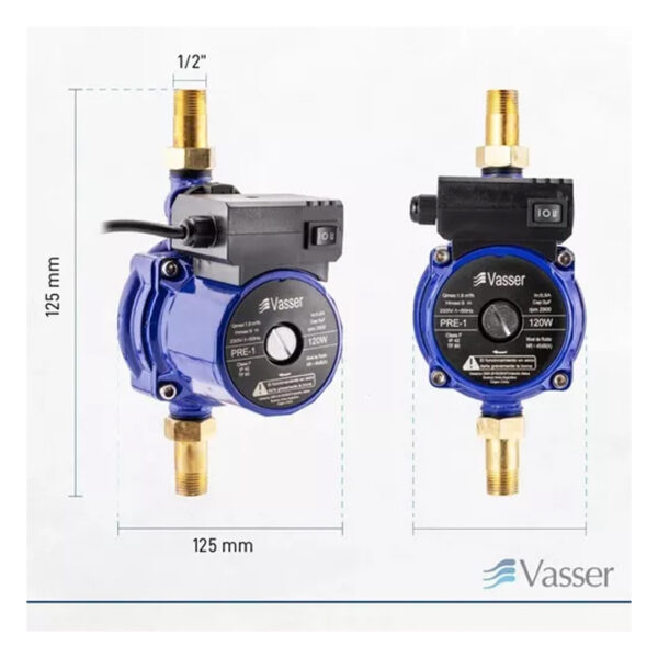 Bomba presurizadora Vasser PRE-1 120W - 220V - Imagen 6