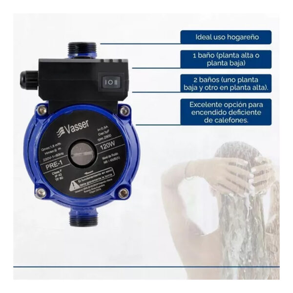Bomba presurizadora Vasser PRE-1 120W - 220V - Imagen 7