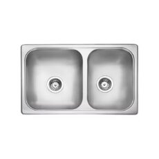 Pileta De Cocina Doble 305e 68x41x18 - Mi Pileta Color Acero