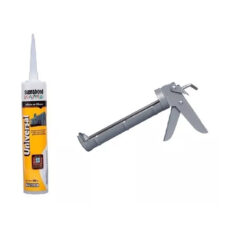 Sellador Silicona Transparente Cartucho + Pistola Suprabond