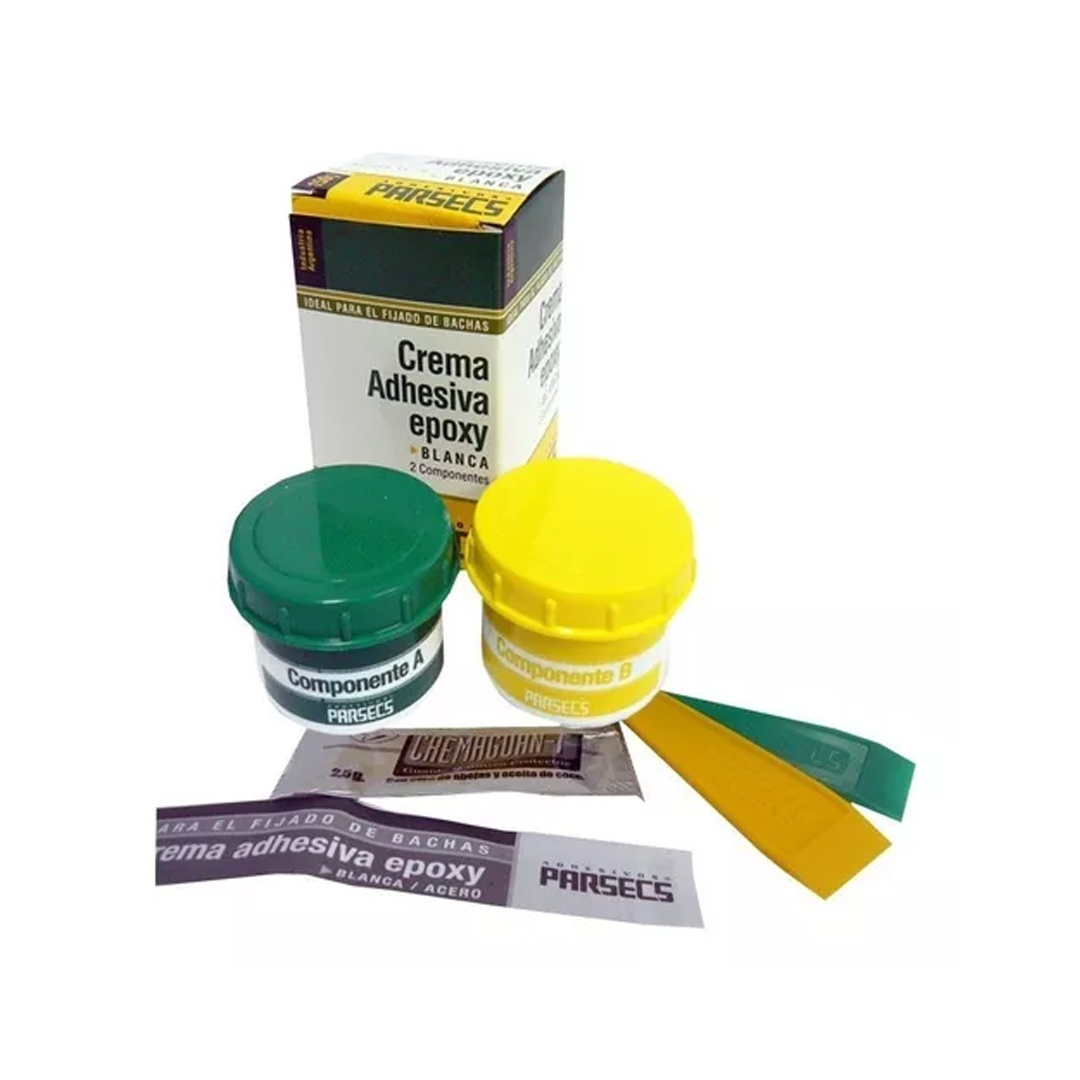 Crema Adhesiva Epoxy-pegamento Para Bacha Acero/blanca Parse