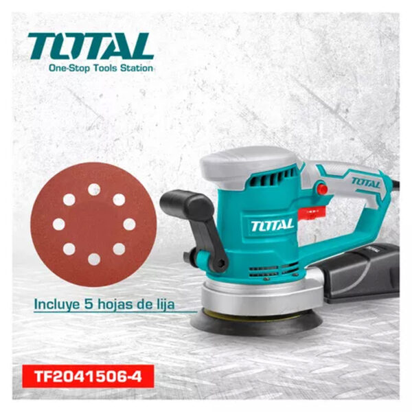 Lijadora Roto Orbital Total 450w 150mm 6 Vel Variable Color Turquesa Frecuencia 50 Hz - Imagen 2