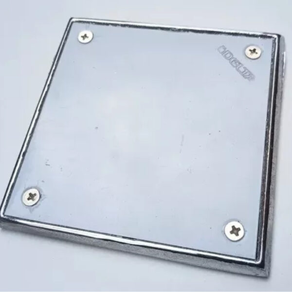 Rejilla Tapa Ciega Acero Inoxidable 10x10cm Con Marco Delta - Imagen 2