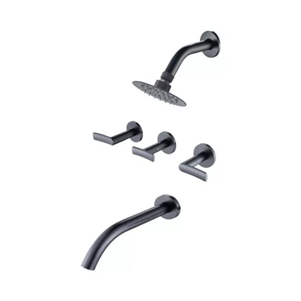 Juego De Baño Completo Bronce Cierre Cerámico Black Negro - Imagen 4