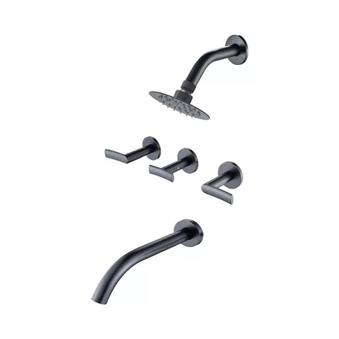 Juego De Baño Completo Bronce Cierre Cerámico Black Negro - Imagen 4