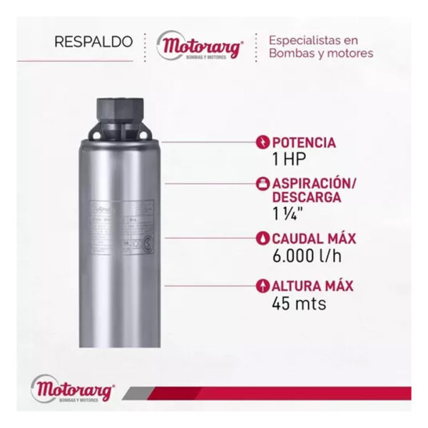 Bomba Sumergible Pozo Motorarg 4pack 100 4p 1hp Envio Gratis - Imagen 6