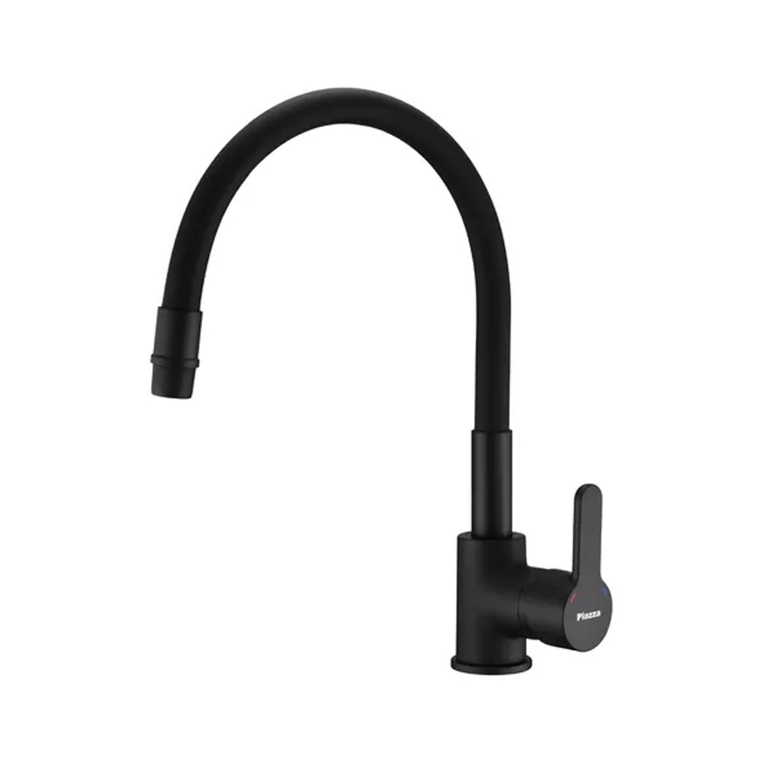 Griferia cocina mesada monocomando Piazza Emblem 10017NE color negro