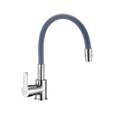 Griferia Cocina Mesada Monocomando Piazza Emblem 10016gr Acabado Cromado Color Gris