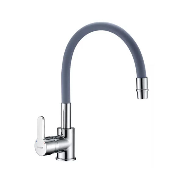 Griferia Cocina Mesada Monocomando Piazza Emblem 10016gr Acabado Cromado Color Gris