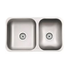 Mi Pileta bacha acero inoxidable cocina doble bajo mesada 305 color plateado