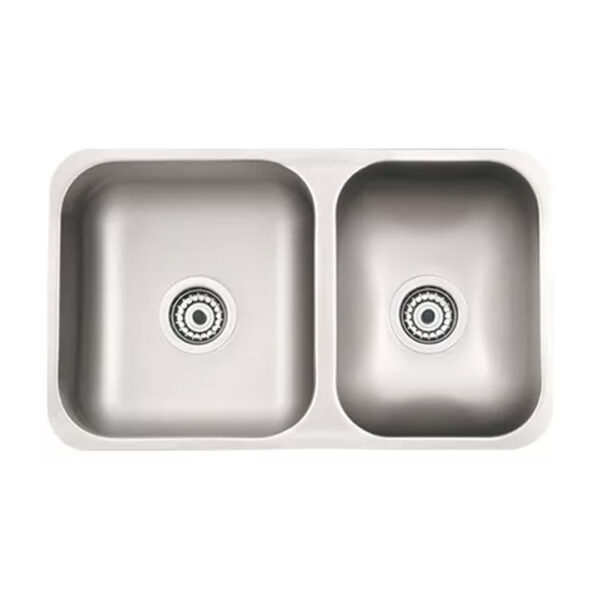 Mi Pileta bacha acero inoxidable cocina doble bajo mesada 305 color plateado