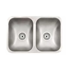 Bacha Cocina Mi Pileta 344 Doble 57x34x18 Ac.304 Color Plateado