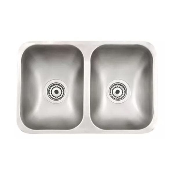 Bacha Cocina Mi Pileta 344 Doble 57x34x18 Ac.304 Color Plateado