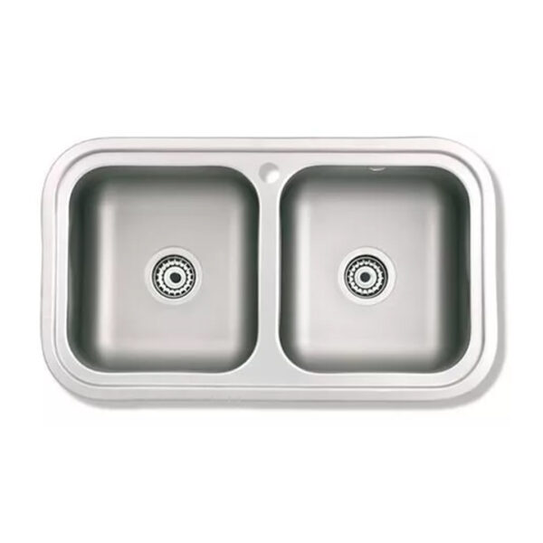 Bacha Doble De Acero Inoxidable Encastrable 406e Mi Pileta