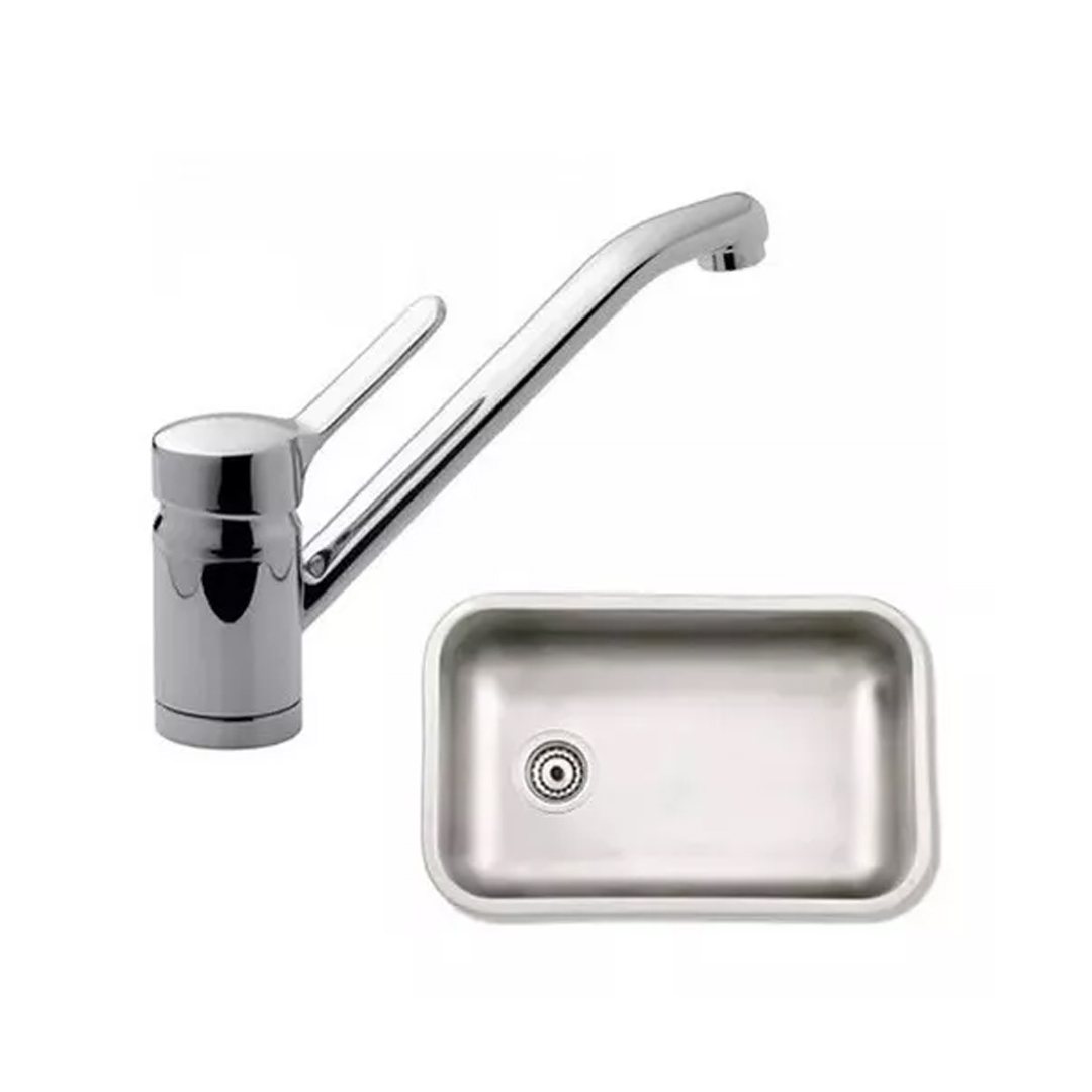 Combo Bacha Cocina Mi Pileta 210 + Monocomando Fv Swing