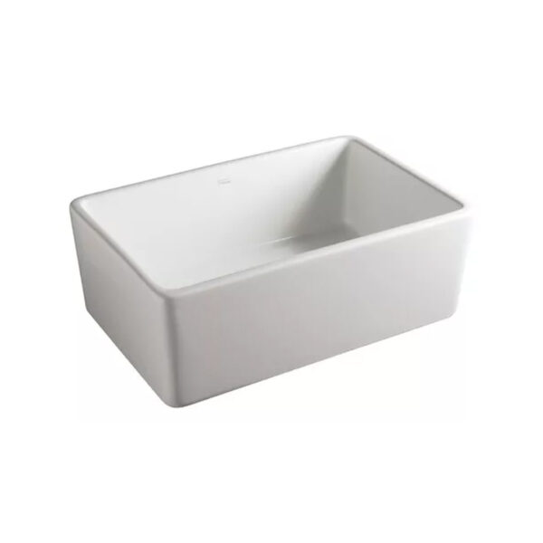 Bacha Cocina Ferrum Country Loza Blanca Lfcfb De Apoyo Acabado Brillante Color Blanco