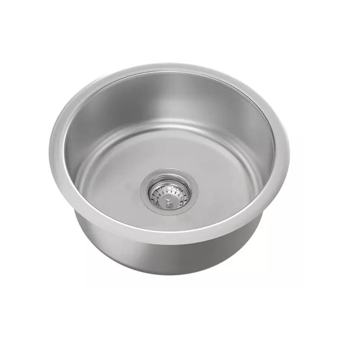 Bacha Cocina Mi Pileta 460-e Redonda Brillo 37x20 Color Plateado - Imagen 2