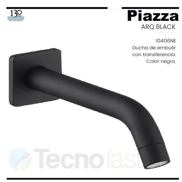 Grifería Baño Ducha Monocomando Piazza Arq 10406ne Negro - Imagen 2