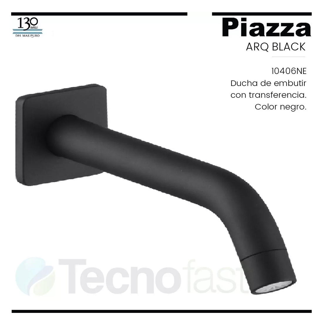 Grifería Baño Ducha Monocomando Piazza Arq 10406ne Negro - Imagen 2