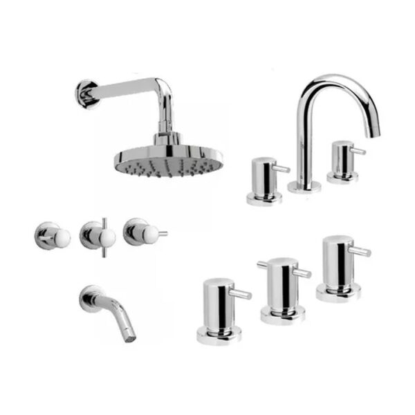 Juego Griferia Baño Completa Set Ceramico Peirano Marbella
