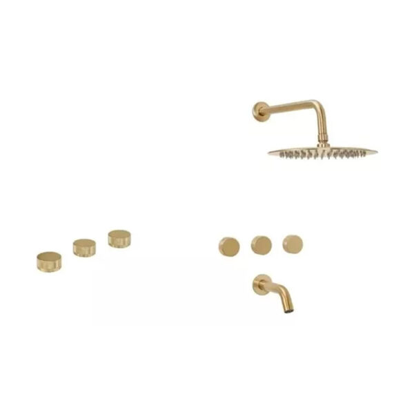 Griferia Baño Ducha Bidet Oro Peirano Fabric Dorado Satinada