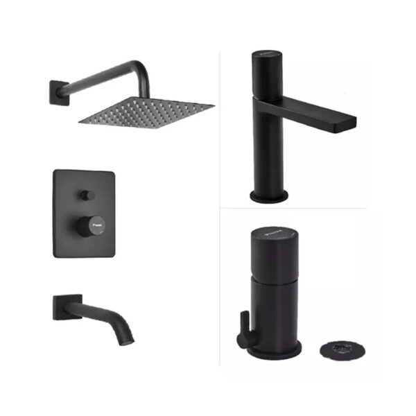 Piazza Black Lounge Ducha + Lavatorio + Bidet Monocomando