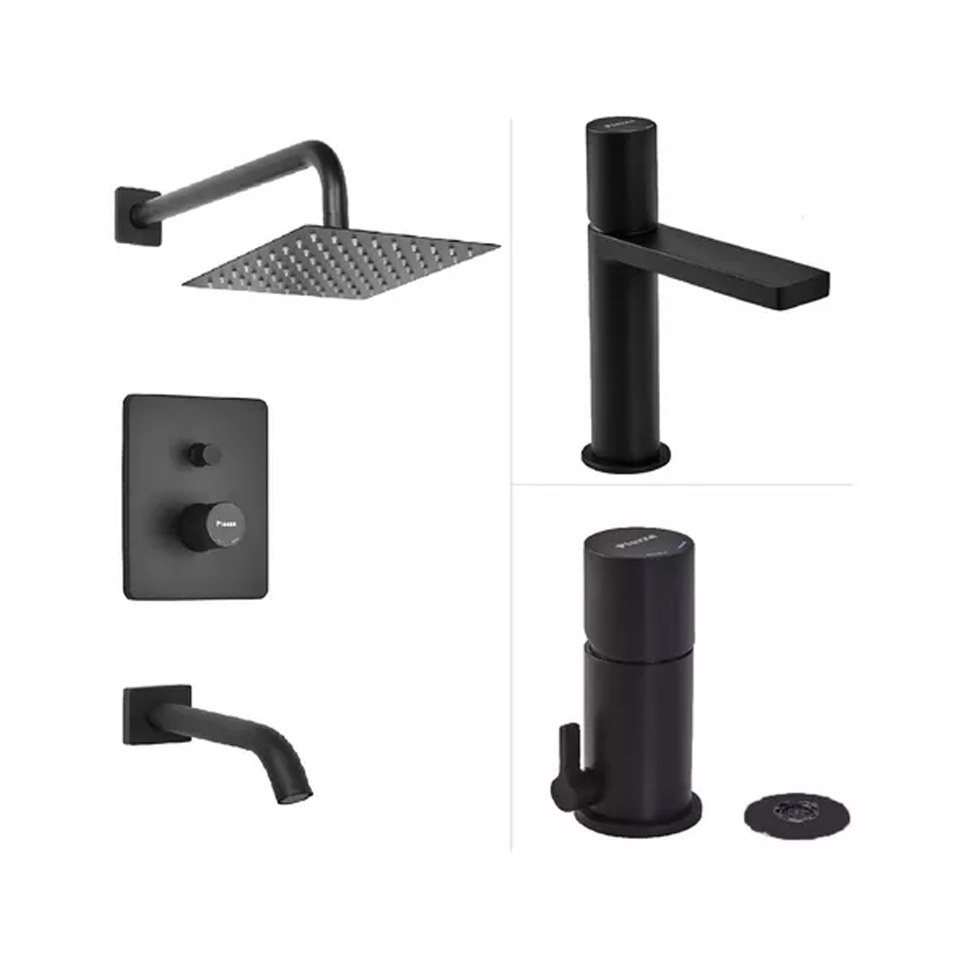 Piazza Black Lounge Ducha + Lavatorio + Bidet Monocomando