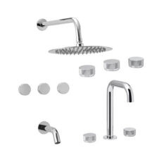 Juego Griferia Baño Fabric Cromo Cierre Cerámico Peirano