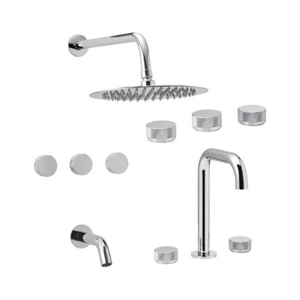 Juego Griferia Baño Fabric Cromo Cierre Cerámico Peirano