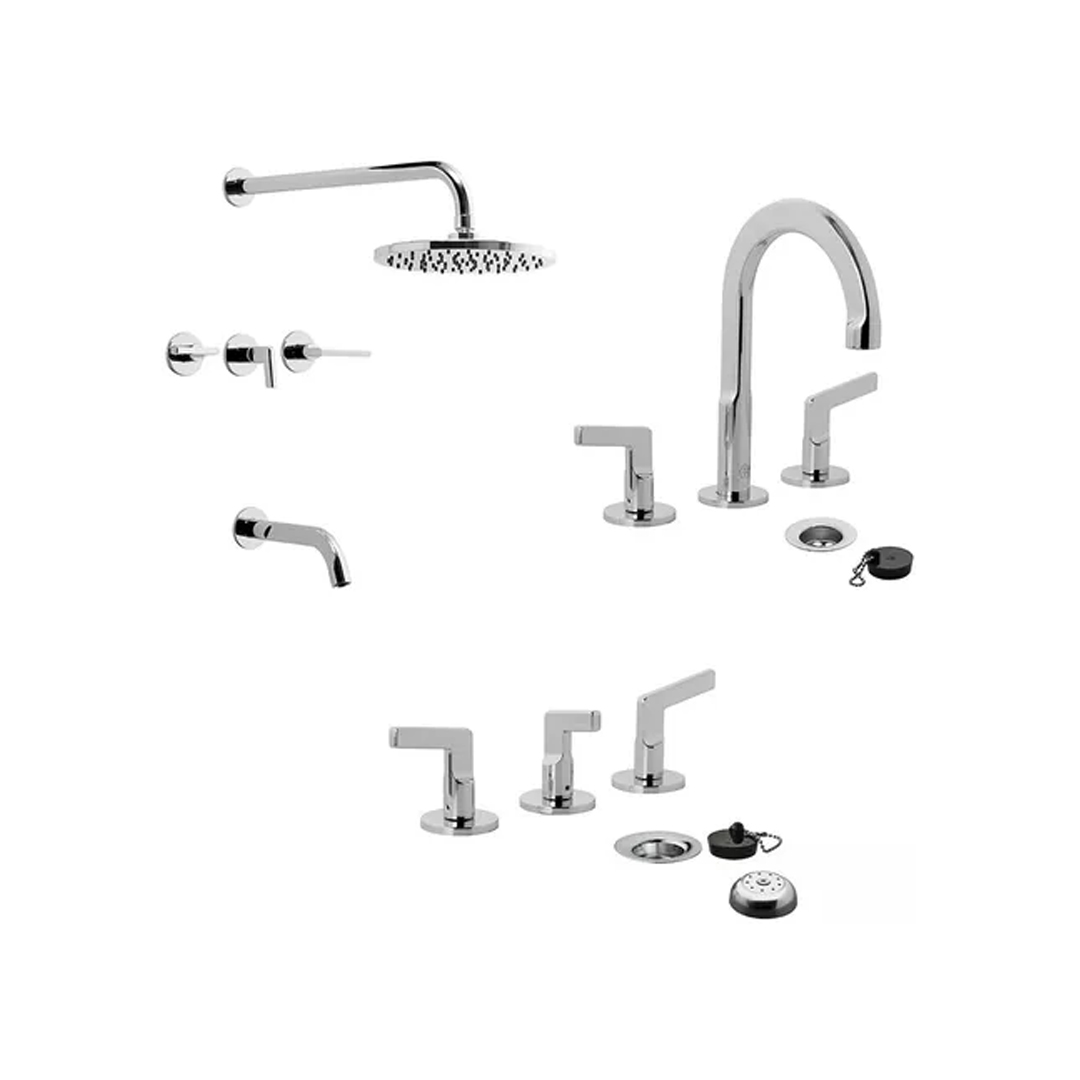 Fv Combo Kit Baño Arrayan H6 Lavatorio Bidet Ducha Ceramico