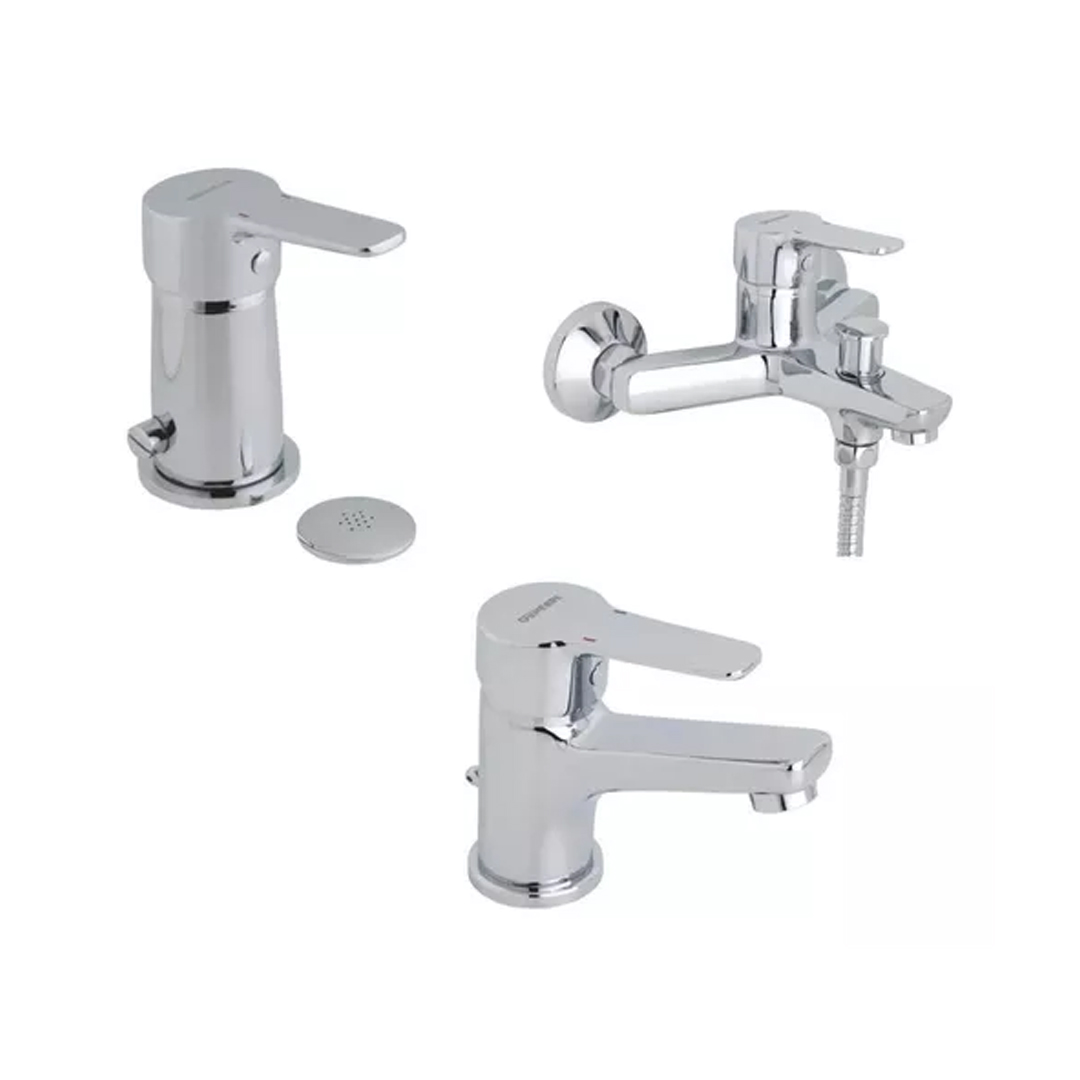 Griferia Genebre Ducha Bidet + Lavatorio Monocomando Basik