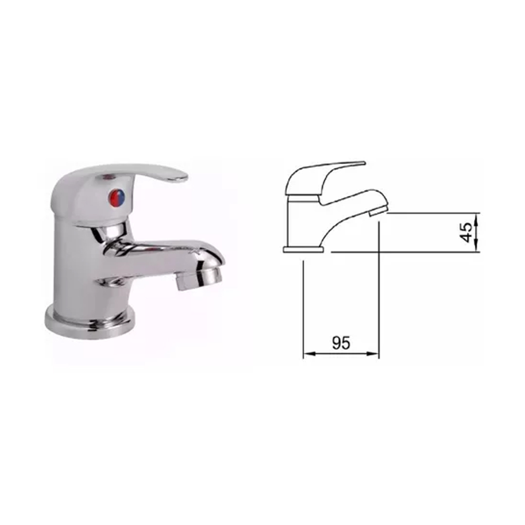 Grifería Lavatorio Peirano Baño - Monocomando Lugo Cerámico Acabado Cromado Color Plateado - Imagen 2