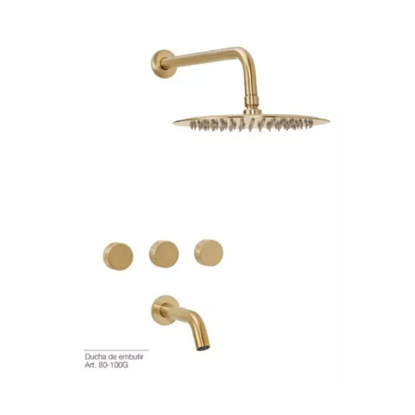 Griferia Baño Ducha Bidet Oro Peirano Fabric Dorado Satinada - Imagen 3