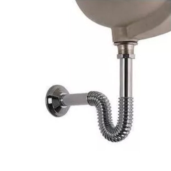 Descarga Lavatorio Flexible Cromado 100% Cobre Metálico - Imagen 2