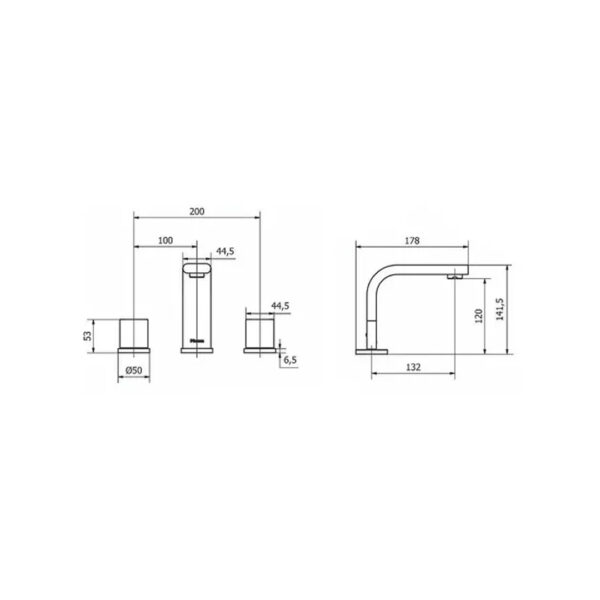 Grifería Baño Piazza Icon Lavatorio + Ducha + Bidet Ceramico - Imagen 2