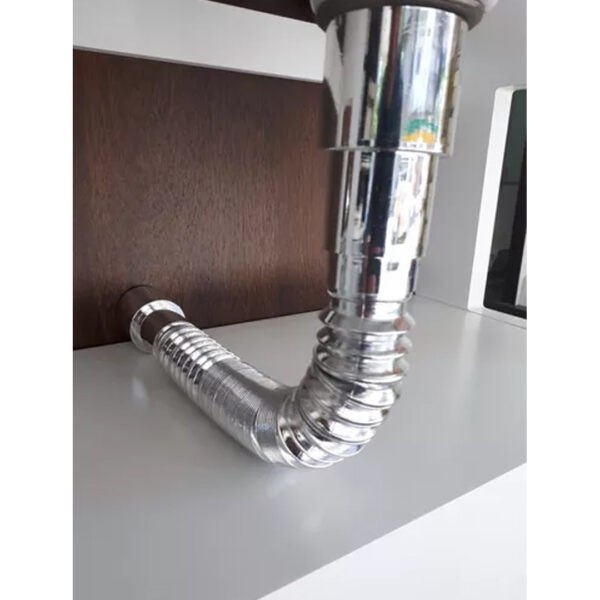 Descarga Lavatorio Pileta Flexible Cromado Plástico - Imagen 4