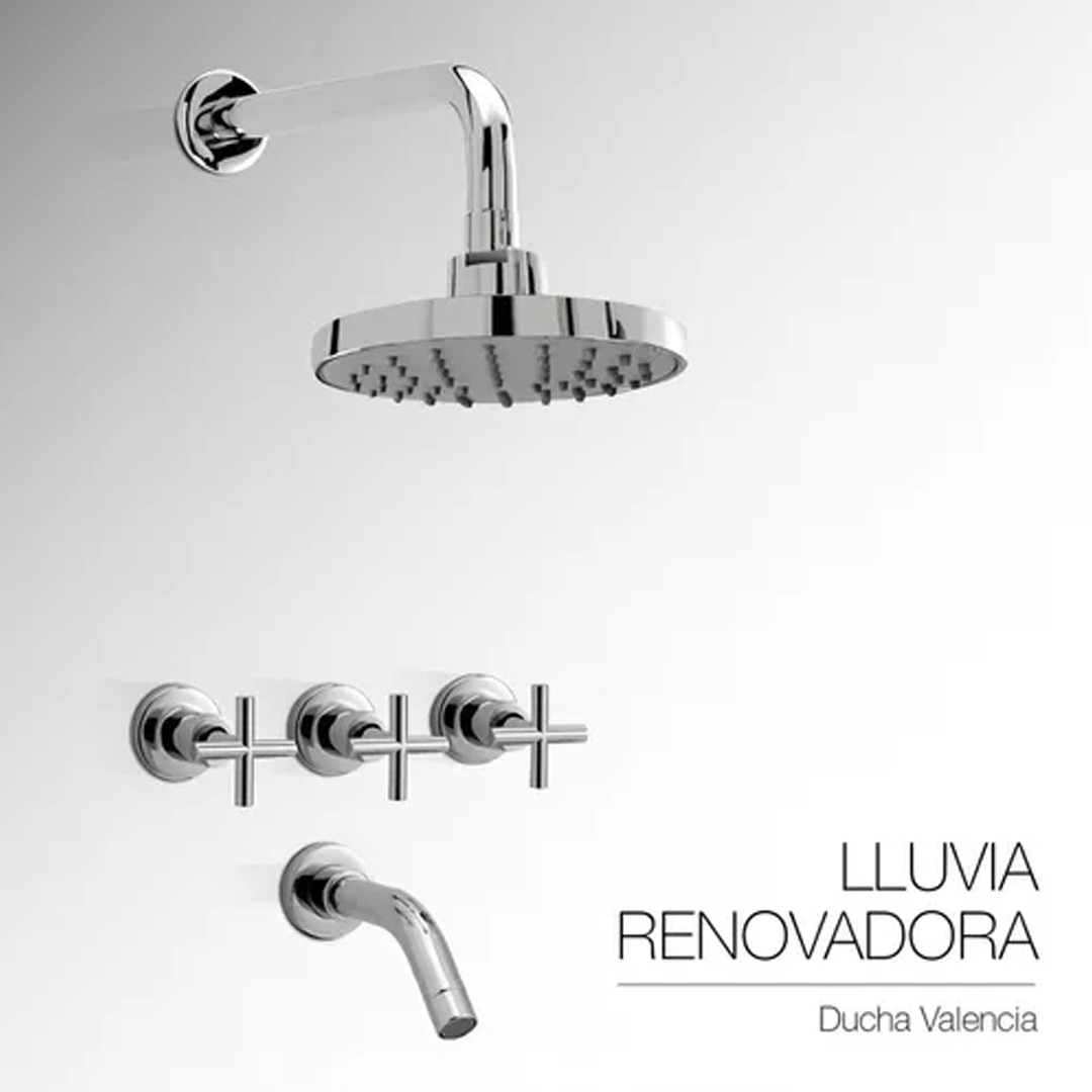 Griferia Peirano Ducha Embutir Baño 80-138 Valencia Acabado Cromado Color Gris - Imagen 3