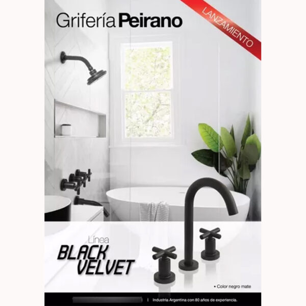 Griferia Negra Black Velvet Vintage Peirano Cierre Ceramico - Imagen 4
