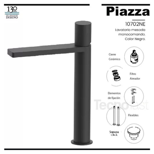 Piazza Lounge 10702NE Negro Mate - Imagen 4