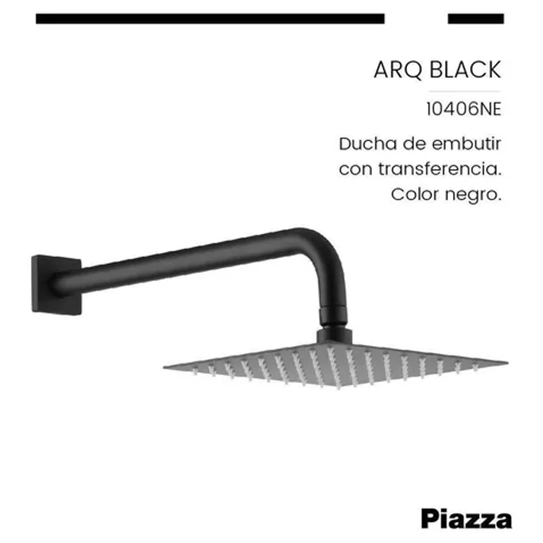 Grifería Baño Ducha Monocomando Piazza Arq 10406ne Negro - Imagen 4