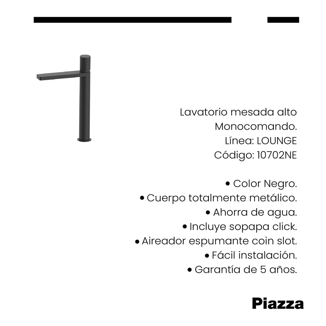 Piazza Lounge 10702NE Negro Mate - Imagen 2