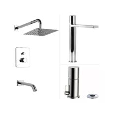 Grifería Piazza Lounge Baño Ducha + Lavatorio Alto + Bidet