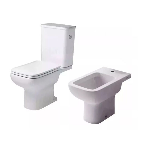 Combo Trento Ferrum Bidet Inodoro Largo Deposito Apoyo - Imagen 2