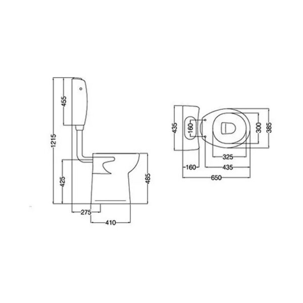 Inodoro Corto + Depósito Ferrum Espacio Baño Discapacitados - Imagen 2