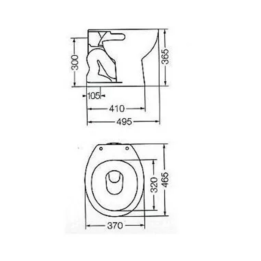 Inodoro Ferrum Corto Andina Y Tapa Plástica Reforzada Traful - Imagen 2